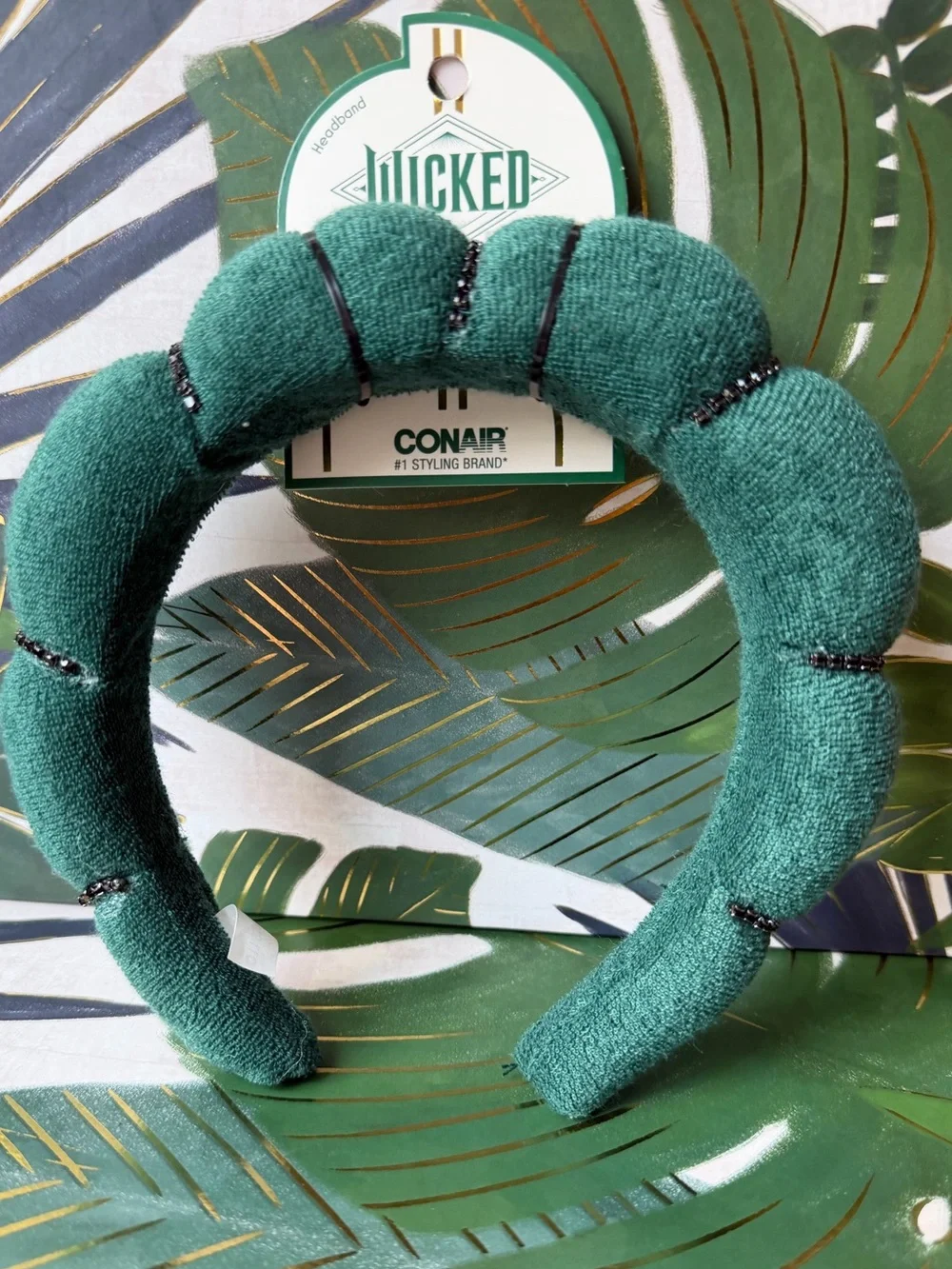 Scünci Wicked Elphaba Spa Headbands Green Black Bow Set of 2 NWT
